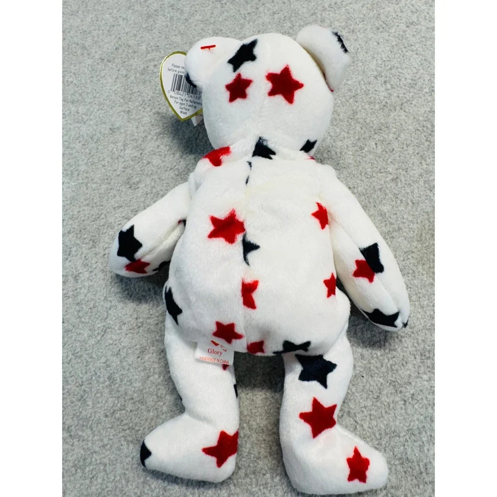 Ty Beanie Baby Glory‎ Bear July 4 1997 American Flag Patriotic Plush w/ Tag